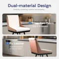 thumbnail image 6 of iooHug Bar Stools Set of 2, 26" Counter Height Bar Stools, Upholstered Swivel Barstools with Backs, Loop Yarn Fabric&Pu Leather, Metal Legs for Kitchen Island, Brown&White, 6 of 7