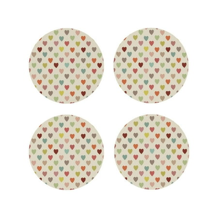 

Leather Coasters with Heat-resistant for Drinks Heart Polka Dot -标题2 Round Shape