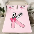 thumbnail image 2 of Erosebridal Monogrammed Letter Full Sheet Sets,Cattle Print Bedding Full Size,Microfiber Bed Sheets Set Full Size,Pink Bow Tie Decoration,4pcs, 2 of 7