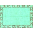 thumbnail image 1 of Ahgly Company Machine Washable Indoor Rectangle Abstract Turquoise Blue Modern Area Rugs, 4' x 6', 1 of 4