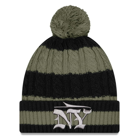 Women's New Era-Gotham Green New York Jets 2025 Rivalries Collection Braided Cuffed Knit Hat with Pom