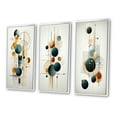 thumbnail image 3 of Designart "Circular Geometry Minimal Retro Sweet Serenity II" Modern Geometric Framed Wall Art Set Of 3 - White Abstract Frame Canvas Set For Living Room Decor, 3 of 7