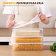 thumbnail image 4 of Juego de 4 Contenedores de Alimentos para Refrigerador, Organizador de Verduras y Pasta Hermético Plástico Transparente Apilable, Recipientes de Almacenamiento para Cocina y Despensa, 4 of 4