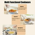 thumbnail image 3 of Jozram 17 PCS Ceramic Pots and Pans Set Non Stick, Cookware Set with Detachable Handle, Oven Safe, Induction Ready, Stackable RV Kitchen Cooking Set Removable Handles, Cream White, 3 of 9