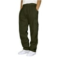 thumbnail image 2 of ZRGHAOYLQ Cargo Sweatpants for Men Big and Tall Loose Fit Pants with Drawstring and Pockets Baggy Elastic Waist Going Out Trousers Athletic Work Bootcut Joggers Clearance Sales Today Deals Prime, 2 of 6