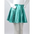 thumbnail image 5 of Aislor Girls Shiny Metallic Mini Pleated Skater Skirt Athletic Dance Skating Skort Skirt Scooter Skirt Dancewear Lake Green 16, 5 of 7