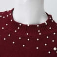 thumbnail image 4 of BJUTIR Womens Pullover Sweaters Women Fashion Loose Knit Bead Round Neck Long Sleeve Pullover Sweater Top, 4 of 6