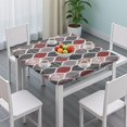 thumbnail image 3 of Red and Black Ethnic Geometric Pattern Square Fitted Tablecloth with Elastic Edge,Square Table Cover,Washable Elastic Table Cover for Home Kitchen Party Decor 36"x36", 3 of 6