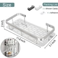 thumbnail image 2 of Gustave 2 Pack Adhesive Shower Caddy Shelf Organizer Rack Wall Mounted No Drilling Bathroom Storage Shelves Basket for Inside Shower, Kitchen - Black/Silver, 2 of 8