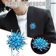thumbnail image 2 of Fdelink the Brooch Three Colors Gold Plated Rhinestone Bouquet Flower Scarf Pin & Brooch Blue, 2 of 6