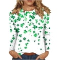 thumbnail image 6 of Babysbule 3/4 Sleeve St. Patrick's Day Printed Thin Button-Down V-neck Blouse & Top, Women's, 6 of 8
