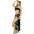 thumbnail image 5 of HAPPY BAY Women's Bikini Sarong Swimwear Swim Cover up Skirt Bathing suit Summer Wraps Swimsuit Beach Wrap Coverups for Women Beachwear One Size Floral, Black, 5 of 5