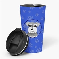 Carolines Treasures WDK1189TBL215 7.25 x 3.5 in. Unisex Schnauzer Salt & Pepper No.1 Stainless Steel 16 oz Tumbler, Blue