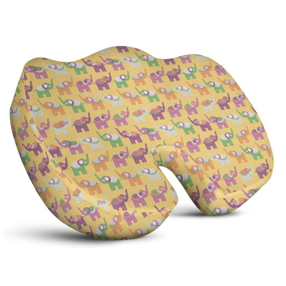 Premium Elephant Pattern Memory Foam Seat Cushion Ergonomic Chair Pad for Office Chair, Car, Airplane & Bleachers Sciatica, Tailbone Hip & Back Pain Relief - Chair Cushion for Long Office Workers.