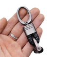 thumbnail image 1 of Car Key Chain Hand-woven Faux Leather Braided Rope Snap Hook Alloy Men Women Waist Key Holder Ring for Daily, 1 of 10