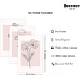thumbnail image 2 of Pink Wall Art Pictures Decor Blush Pink Flower Canvas Painting Floral Botanical Wall Art Girl Room Poster Aesthetic Coquette Artwork for Bedroom Office Bathroom 16x24 Inch UND set of 3, 2 of 7