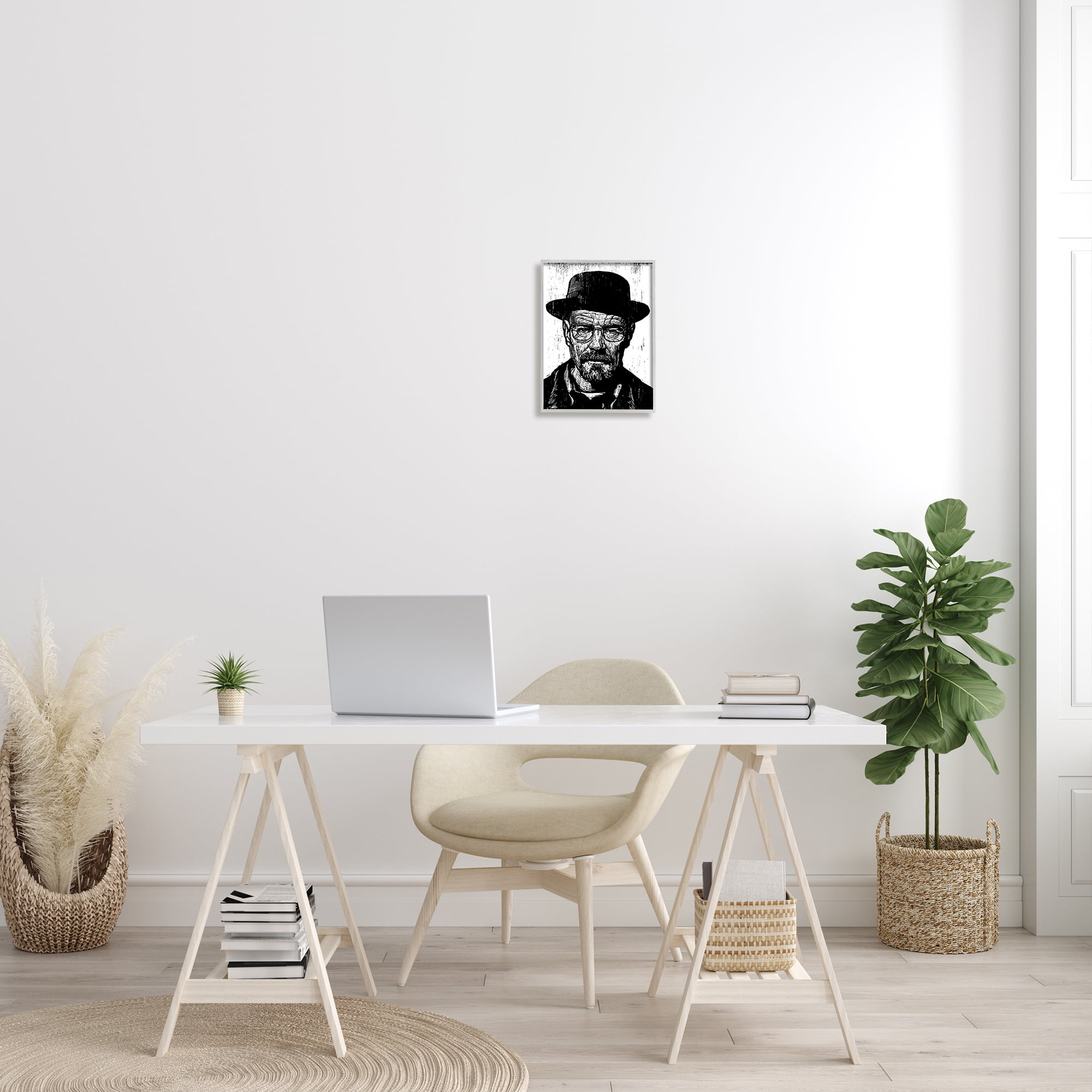 Stupell Industries Walter White Heisenberg Breaking Bad Famous People Portrait Framed Wall Art by Neil Shigley