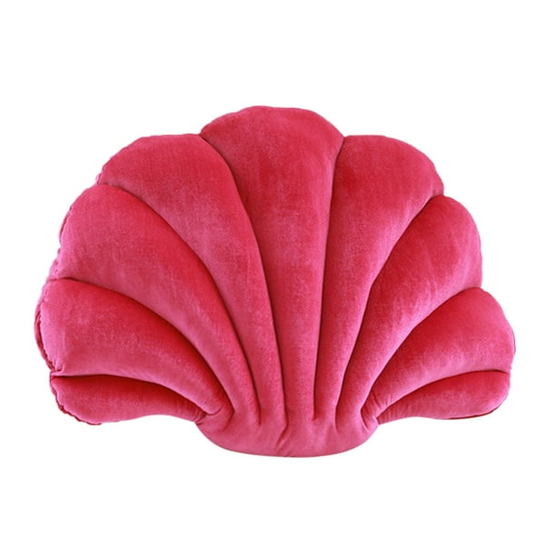 Cojín decorativo para el suelo, ropa de cama, coche, hogar, conchas marinas. Rosa roja