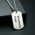 thumbnail image 5 of MetalJC Stainless Steel Medical Alert ID Necklace Pendants for Men Women, Engraved Warfarin User, 5 of 7