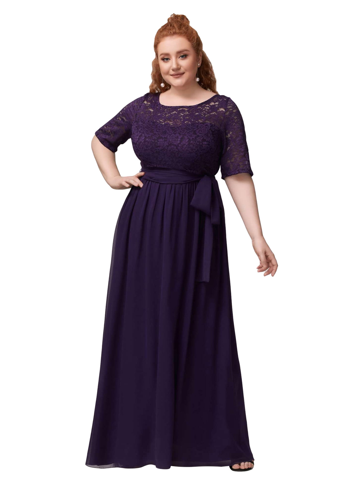Ladies Purple and Black Floral Design Dressy Summer Maxi Dress Size 14