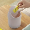 thumbnail image 5 of CMrtew Wastebasket Trash Can - Desktop Mini Plastic Waste Garbage Can with Swing Lid, Stylish Countertop Trash Bin Table Waste Paper Basket Round Small Trash Can for Office Bathroom Bedroom., 5 of 9