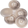 thumbnail image 1 of Mibo 5pcs Urea Coat Buttons with Rim - 4 Hole - 54L(34mm) - Light Grey Blend, 1 of 2