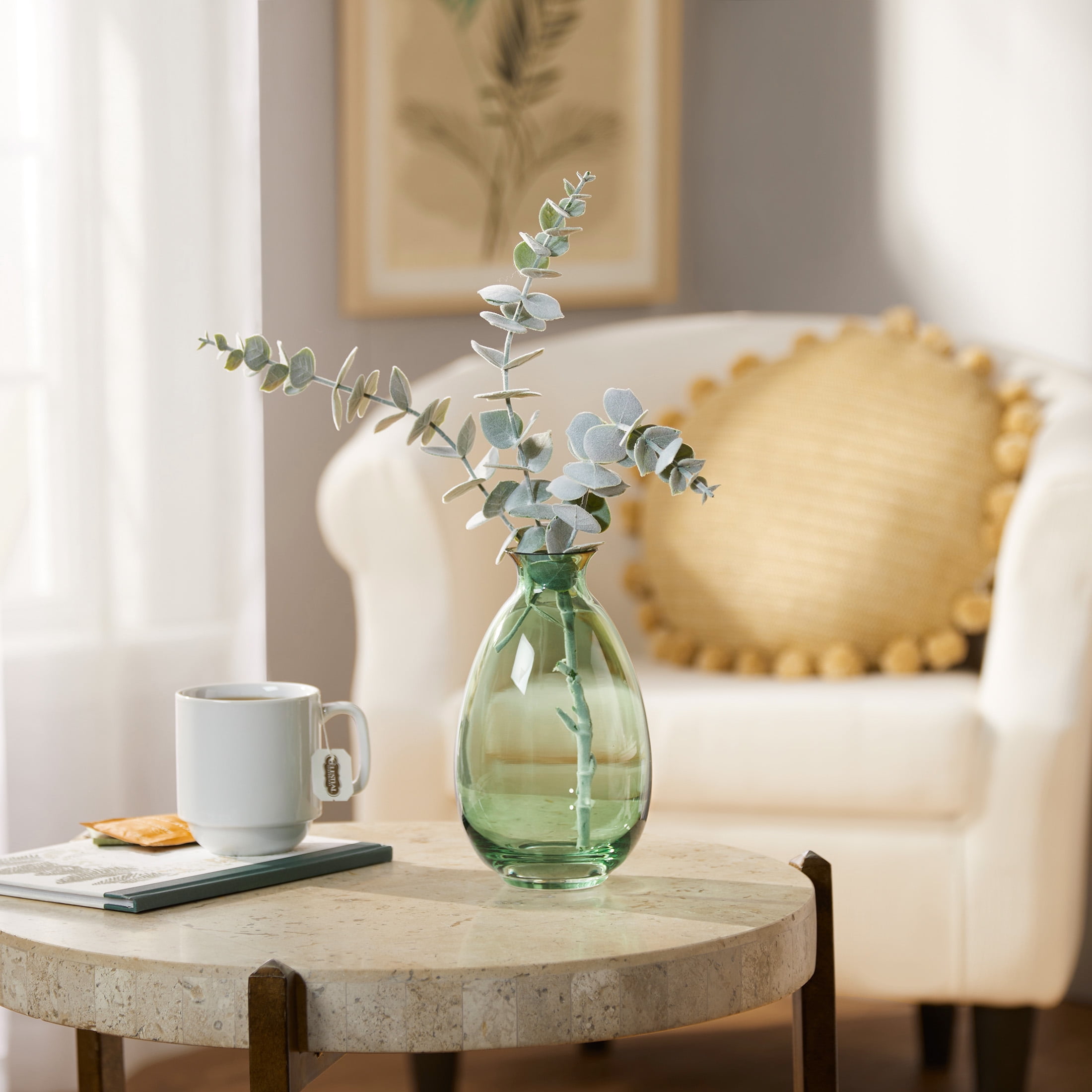 Mainstays by Becky G. & Alejandra 8" Indoor Green Glass Vase