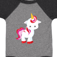thumbnail image 4 of Inktastic Cute Little Unicorn With Red And Pink Mane, Hearts Girls Baby Bodysuit, 4 of 5