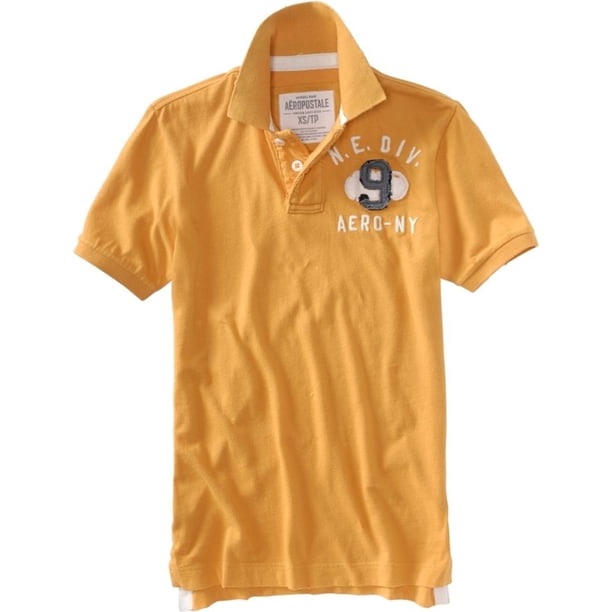 Aeropostale - Polo de rugby para hombre #9, naranja, extra pequeño