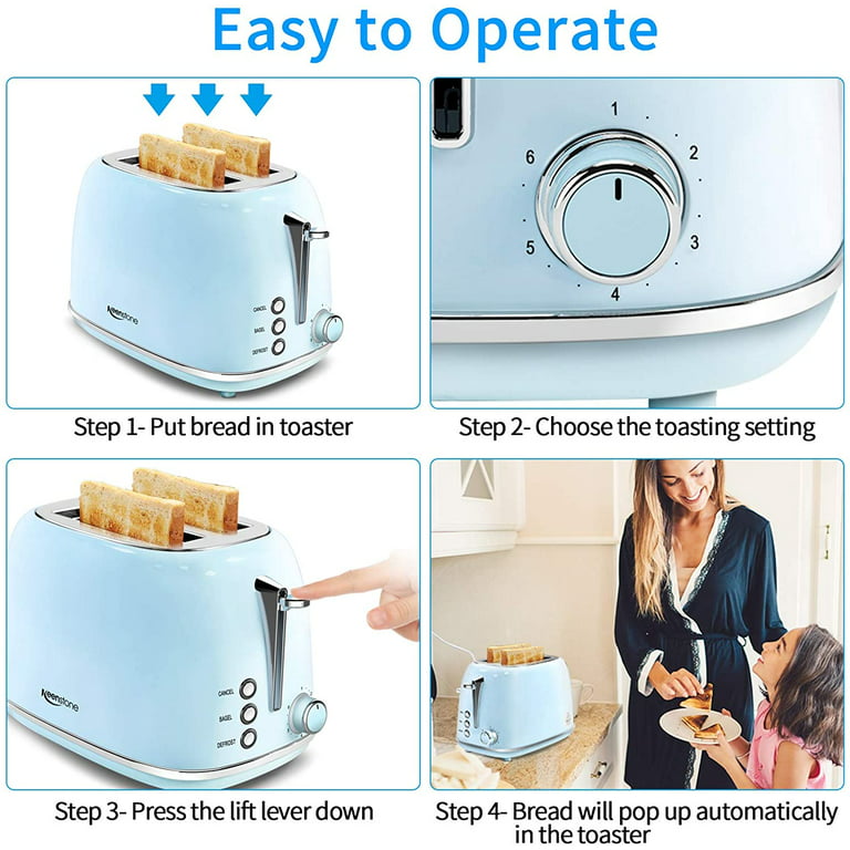 Dropship Toaster 2 Slice Retro Toaster Stainless Steel With 6 Bread Shade  Settings And Bagel Cancel Defrost Reheat Function, Cute Bread Toaster With  Extra Wide Slot And Removable Crumb Tray to Sell