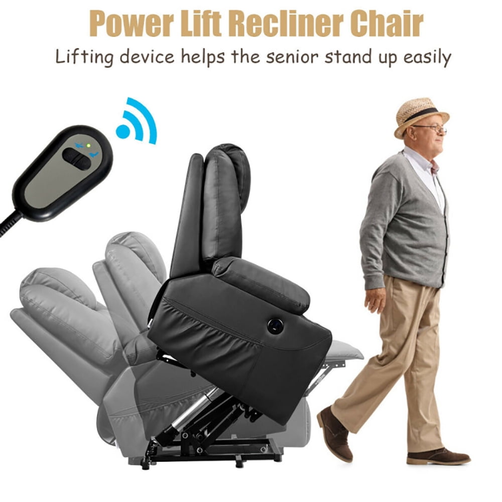 Finihen Massage Recliner Sofa, Electric Recliner Chair, Electric Power Lift Leather Massage Sofa, for Living Room, Bedroom, Black Finihen Massage Recliner Sofa, Electric Recliner Chair, Electric Power Lift Leather Massage Sofa, for Living Room, Bedroom, Black