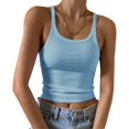 thumbnail image 1 of Artfish Women's Sleeveless Tank Top Form Fitting Scoop Neck Ribbed Knit Basic Cami Shirts, 1 of 8