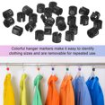 thumbnail image 4 of Uxcell 100-Pack Marcadores de Perchas para Ropa, Clips de Tamaño Codificados por Color de Plástico Tamaño 3XL que se Ajustan a Varillas de 3mm-5mm [Negro], 4 of 6