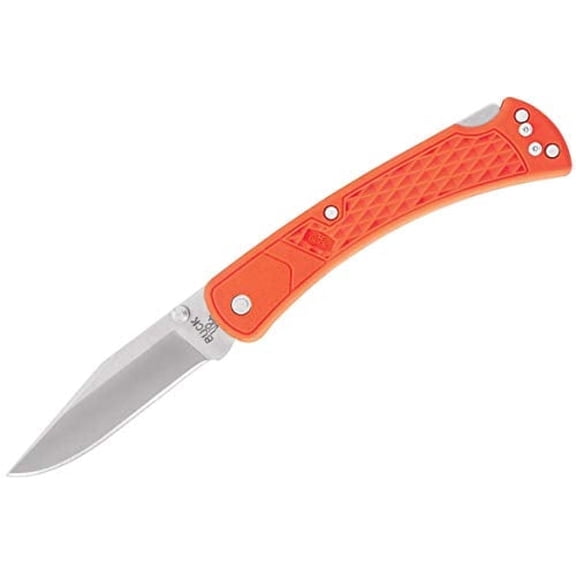 Buck Knives 110 Slim Select Folding EDC Knife, 3-3/4” Pocket Knife Blade, Orange, 2.8 oz