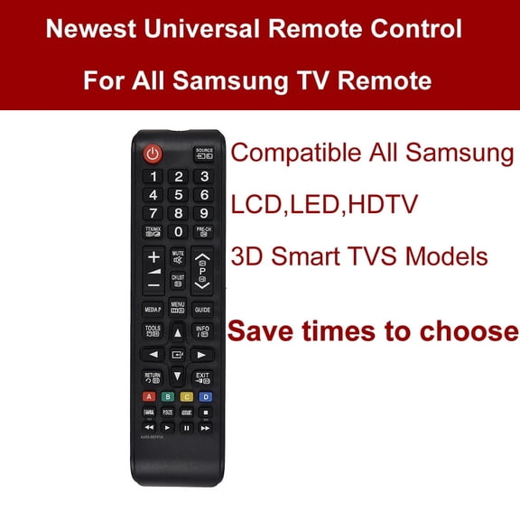 Universal Remote Control Replacement for Samsung Smart TV, Works with LED, LCD, Hdtv, 3D Television