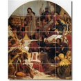 thumbnail image 1 of Ceramic Tile Mural-Ford Madox Brown Historical Bathroom Tile Mural 2. 32" w x 40" h using (20) 8 x 8 ceramic tiles, 1 of 3