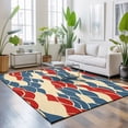 Area Rug 5x7ft Red White Blue Wave Washable Area Rugs for Living Room ...