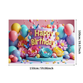 thumbnail image 2 of Colorful Floral Themed Happy Birthday Banner Background Party Decorations Photography Props Backdrop for Birthday Party Celebrations Event Decor Photo Shoots, 2 of 7