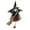 橘色款扫帚纱裙女巫, variant on Halloween Horror Witch Statue with Veil Dress Pendant Witch Image Soft Cloth Handheld Broom, Suitable for Indoor and Outdoor Parties, Bars, Festivals