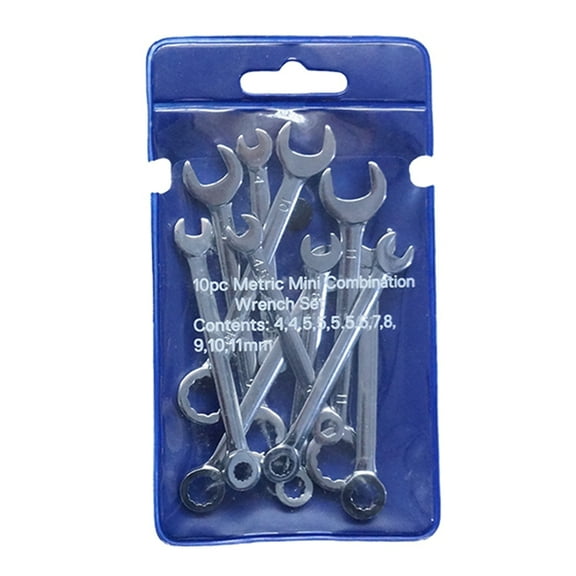 Necvior 10Pcs 4-11mm Metric/Inch Mini Combination Wrench Set for Assembling Furniture