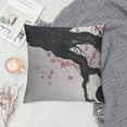 thumbnail image 2 of Creowell  Cherry Blossom Throw Pillow Cover Watercolor Pink Japanese Cherry Tree BlossomDecorative Pillowcase for Sofa and Bed Couch White, 2 of 5