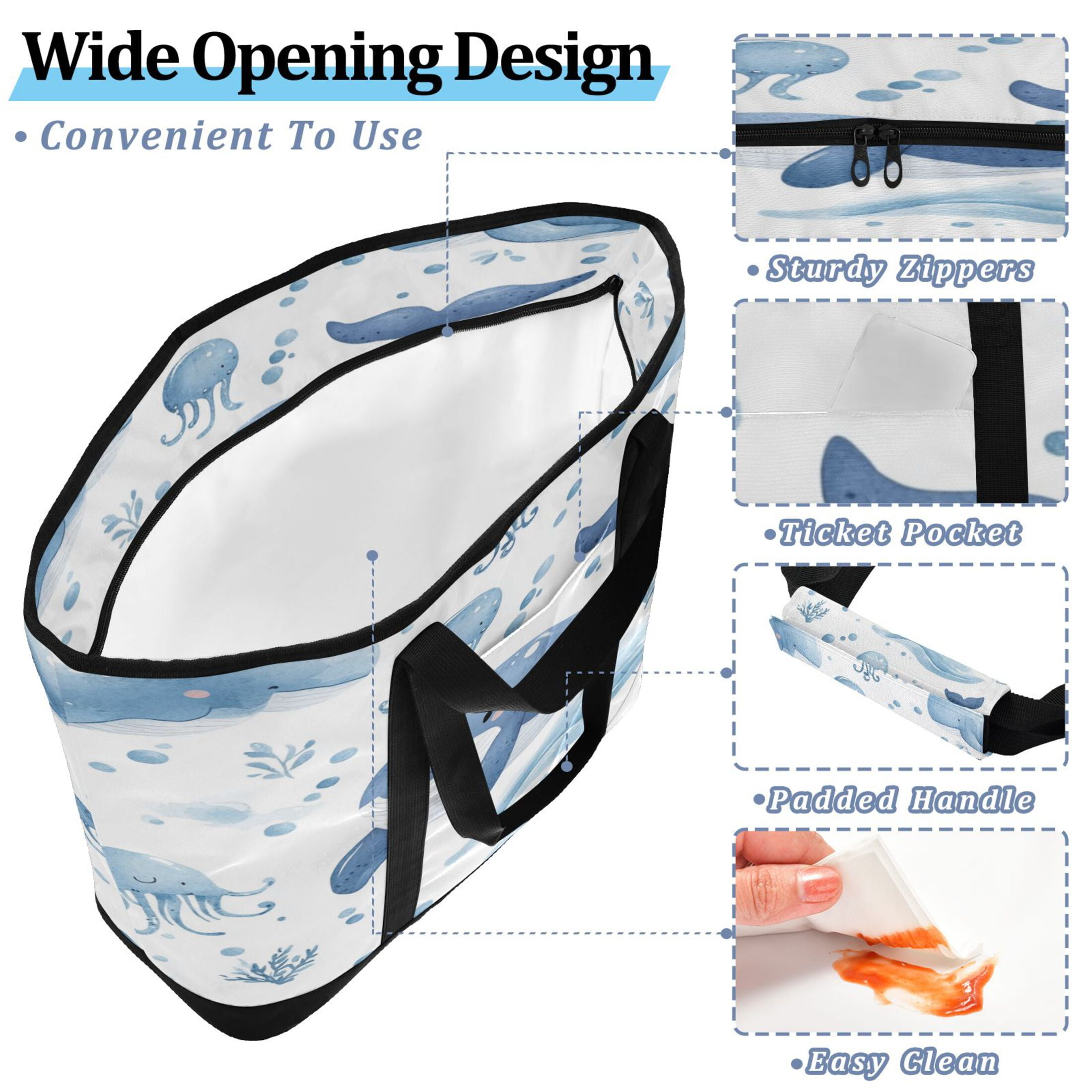 Large Hand-held Ice Pack Picnic Bag Insulation and Refrigeration Suitable for Shopping Picnics and Camping Super Cute Whale