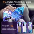 thumbnail image 5 of CASEFIV for Samsung Galaxy S26 Case,[Magnetic Invisible Stand][Military-Grade Drop Protection] Slim Glossy Marble Pattern Back Shockproof Protective Phone Cover,Purple Marble, 5 of 7