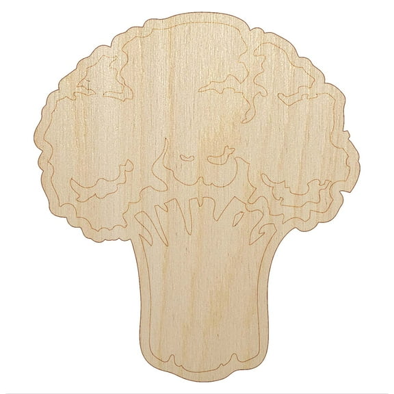 Vegetable Broccoli Wood Shape Unfinished Piece Cutout Craft DIY Projects - 4.70 Inch Size - 1/8 Inch Thick