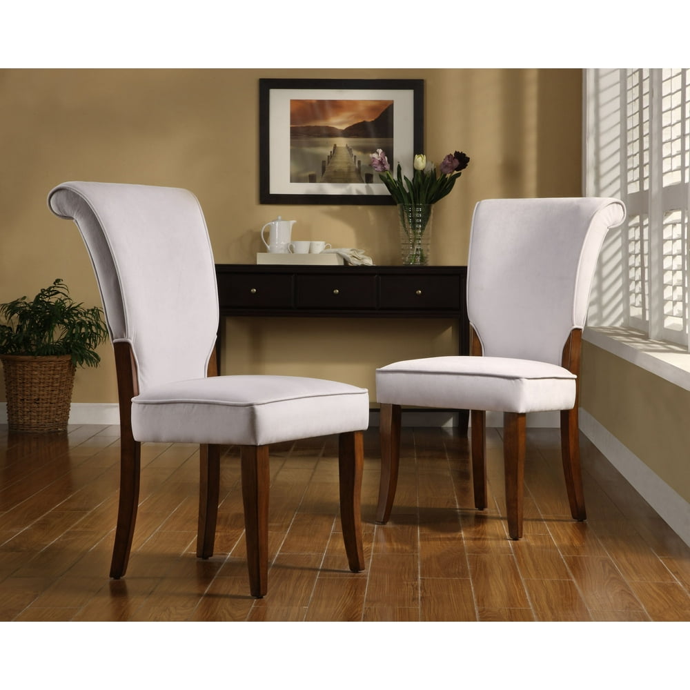 Weston Home Alamosa Velvet Parson Chairs Set of 2, Gray