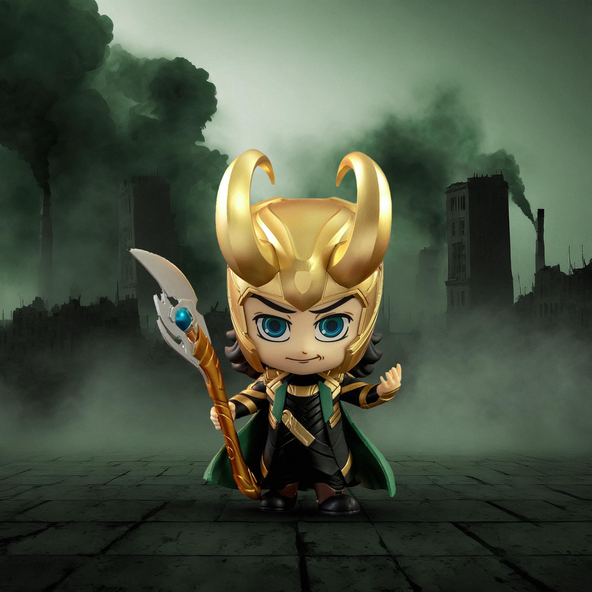 Loki ✨フェイスベール✨ Marvel Avengers: Endgame Loki Cosbaby (S) Bobblehead