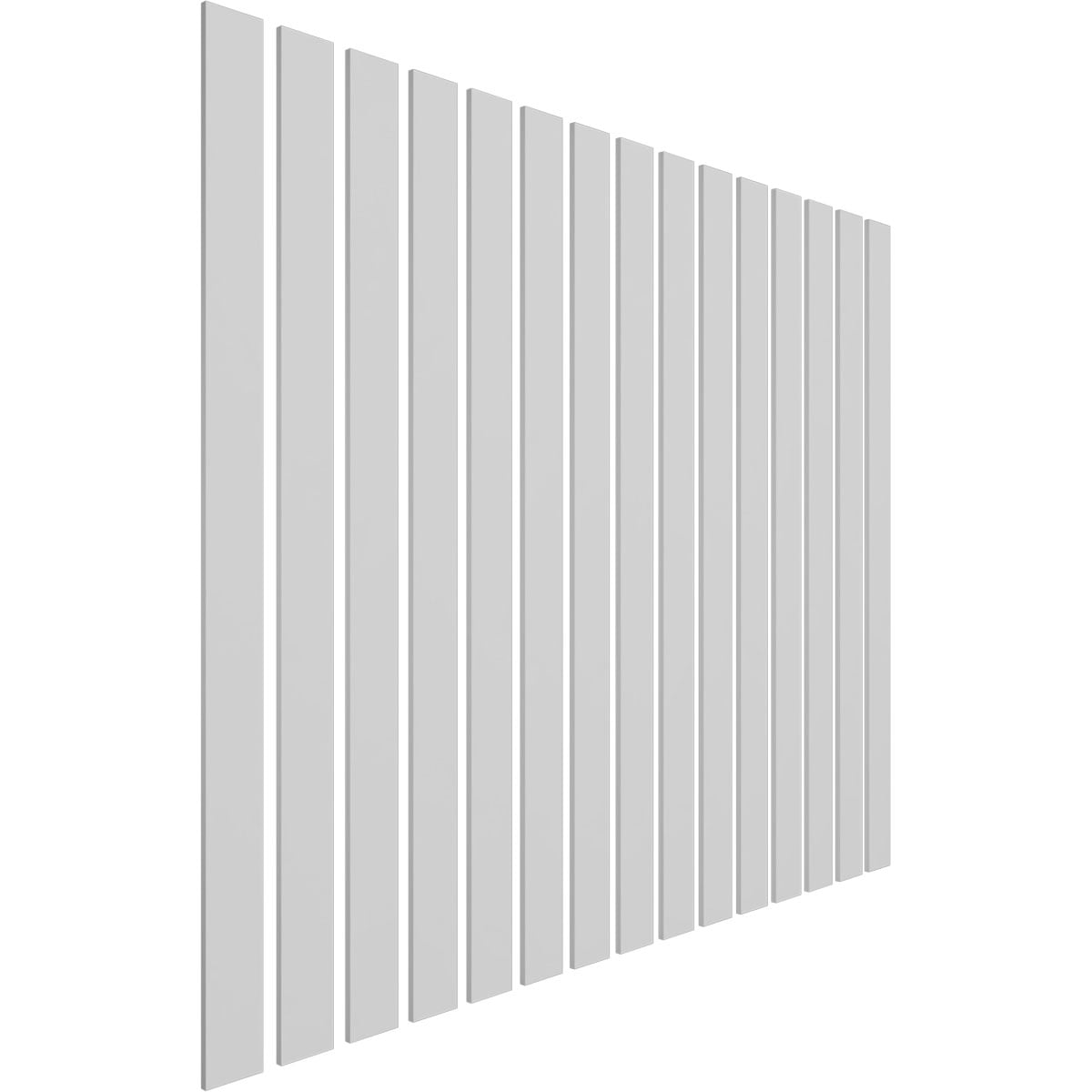 Ekena Millwork 47"H x 3/8"T Adjustable PVC Slat Wall Panel Kit with 3"W Slats, Unfinished (contains 15 Slats)