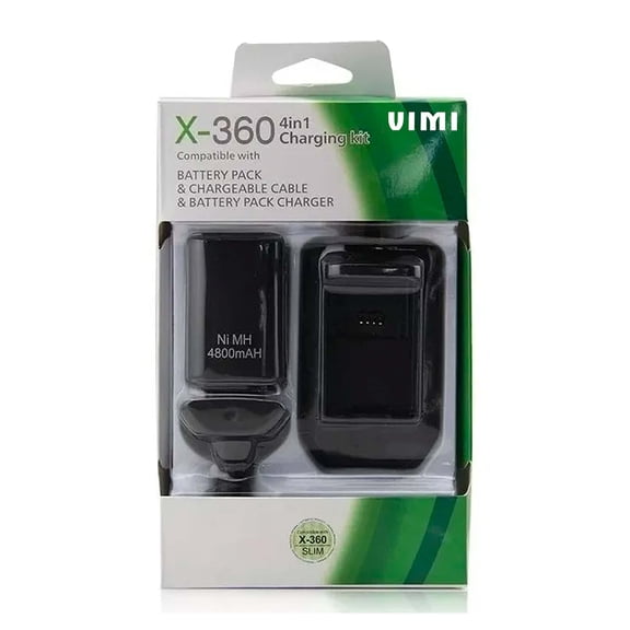 Kit Batería Carga Y Juega VIMI 4800mha Con Base Cargador Para Xbox 360