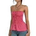 thumbnail image 1 of SUNSIOM Women Tube Top, Strapless Backless Plaid Vest Button Closure Slim Fit Summer Clubwear, 1 of 6