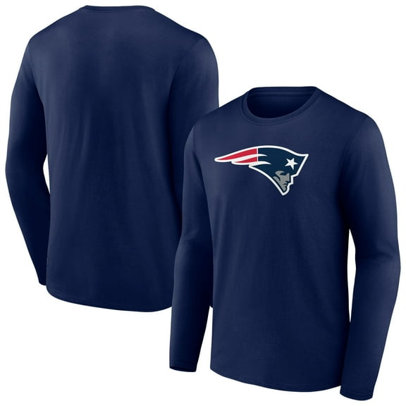 Men's Navy New England Patriots Primary Team Logo Long Sleeve T-Shirt